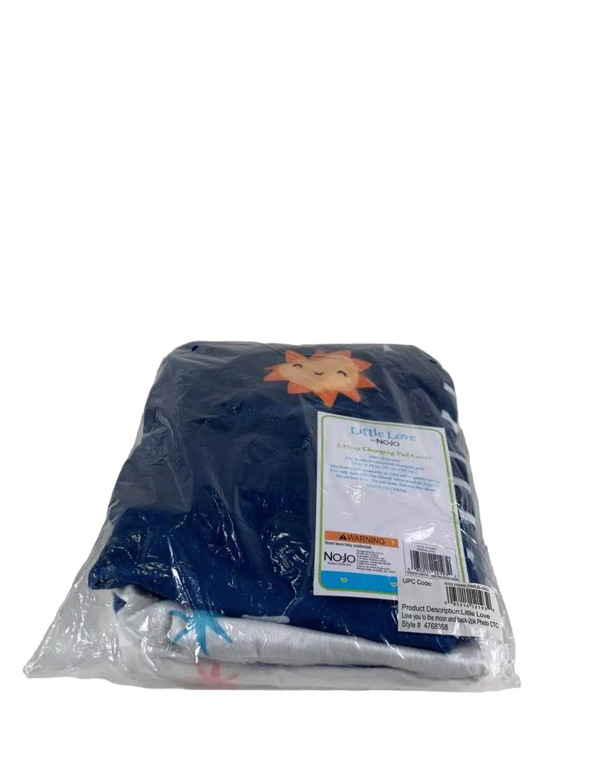 Nojo 2 Pack Changing Pad Covers, Love You to the Moon