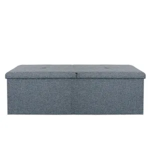 Organiser Ottoman, Triple, Grey Linen
