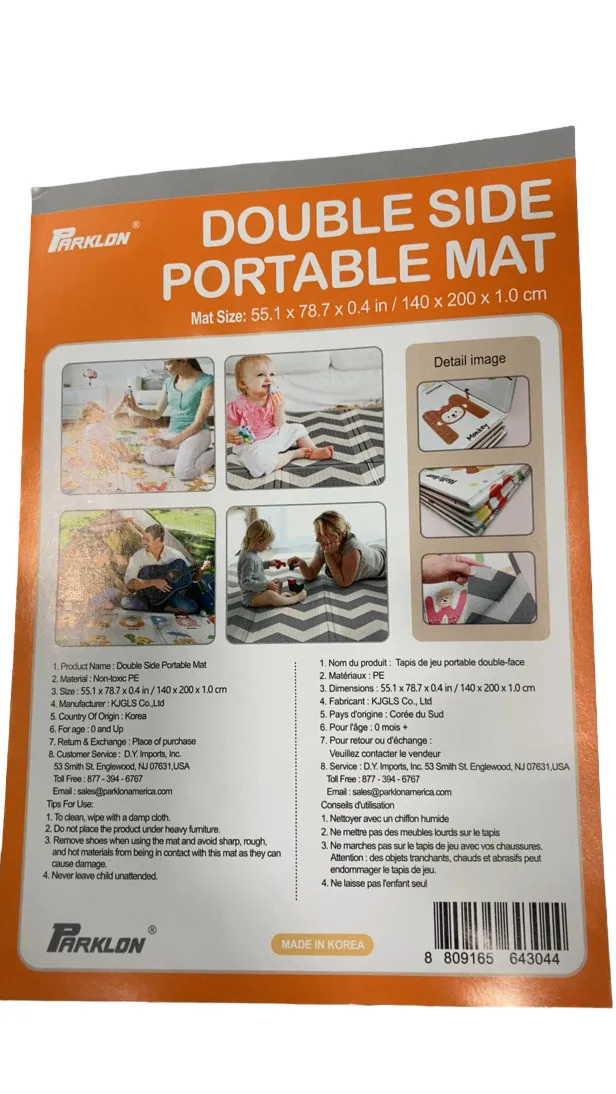 Parklon Portable Double-Sided Folding Play Mat, ABC/Urban Zig Zag