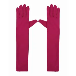 Party Long Satin Gloves, Pink