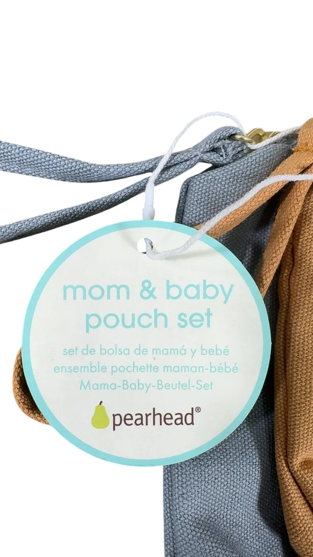 Pearhead Mom And Baby Pouch Set, Blue And Orange