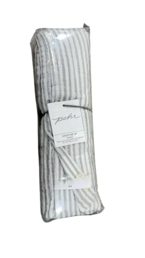 Pehr Wrap Me Up Organic Cotton Muslin Swaddle, Grey Stripe