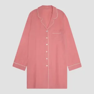Pink Bloom Linen Night Shirt Piglet In Bed