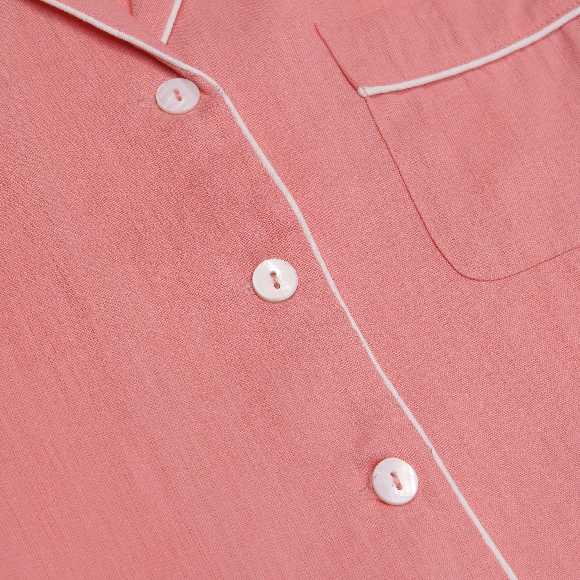 Pink Bloom Linen Night Shirt Piglet In Bed