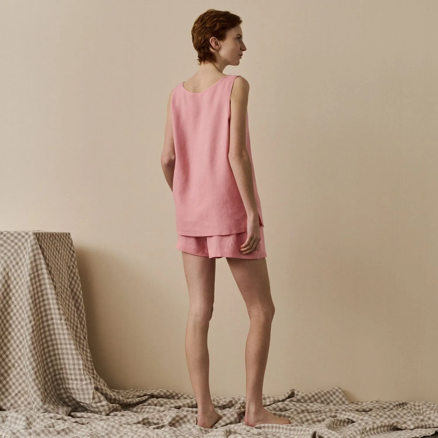 Pink Bloom Linen Tencel Cami Set Piglet In Bed