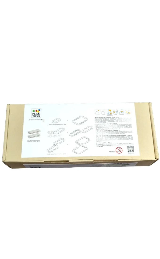 Plan Toys Rubber Road & Rail Expansion Tracks, Set A
