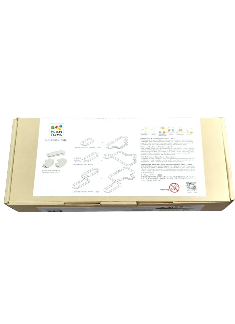 Plan Toys Rubber Road & Rail Expansion Tracks, Set C