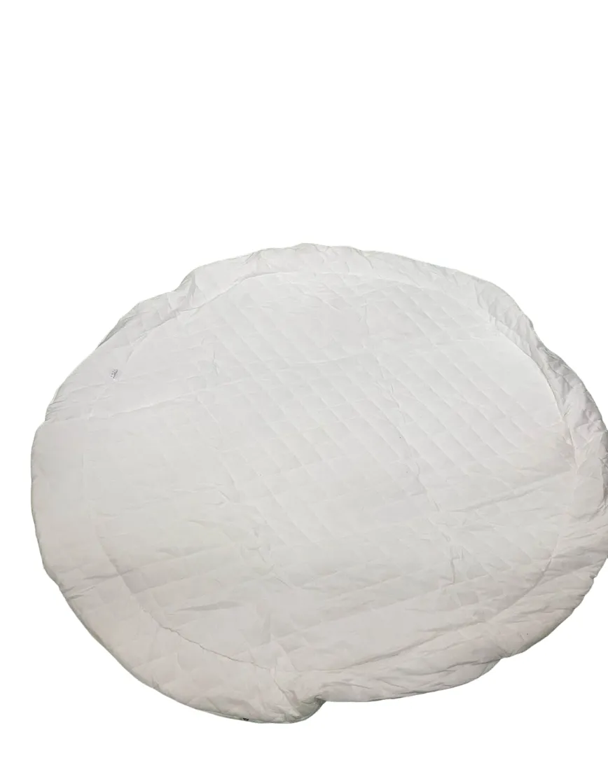 Poppyseed Play Extra Padded Round Play Mat, Black Squiggle Dot