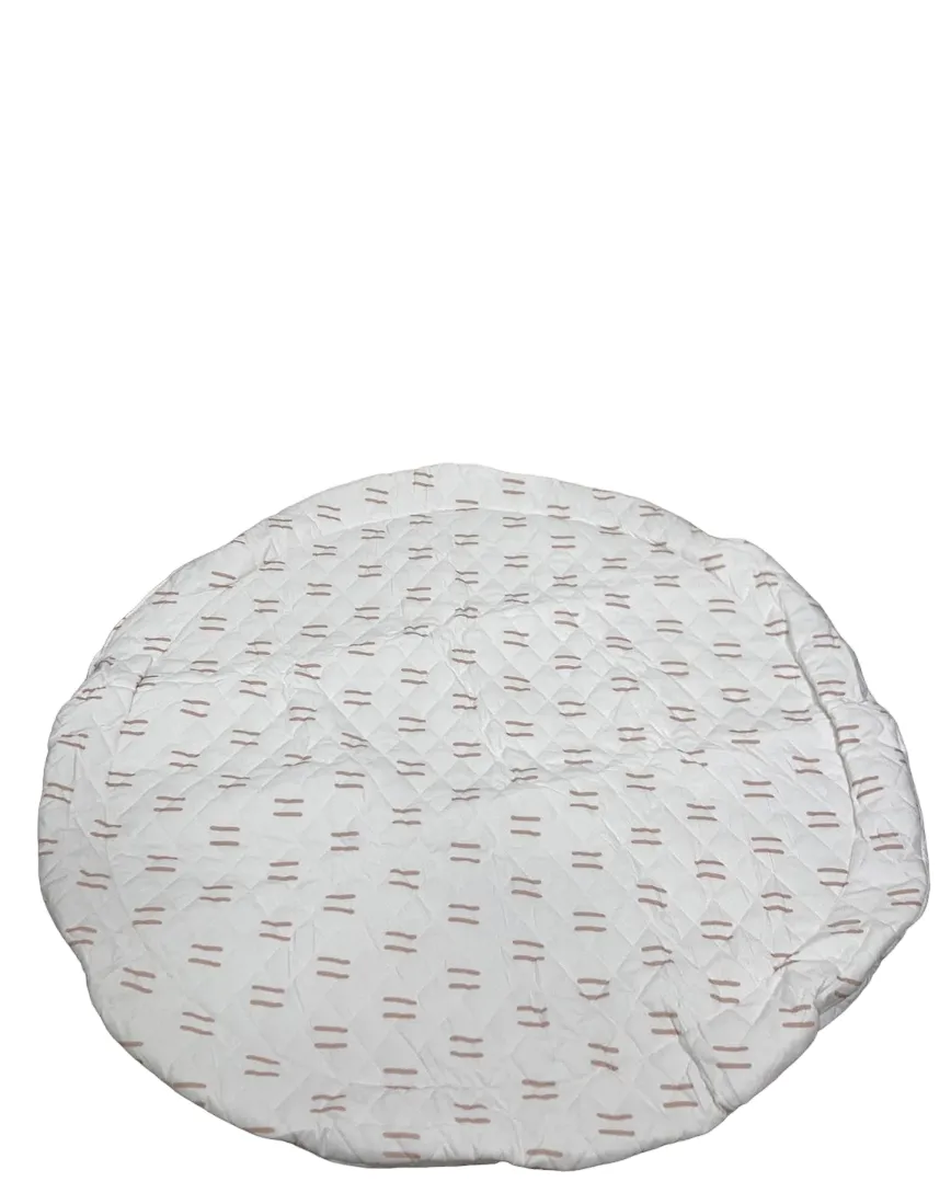 Poppyseed Play Extra Padded Round Play Mat, Neutral Lines