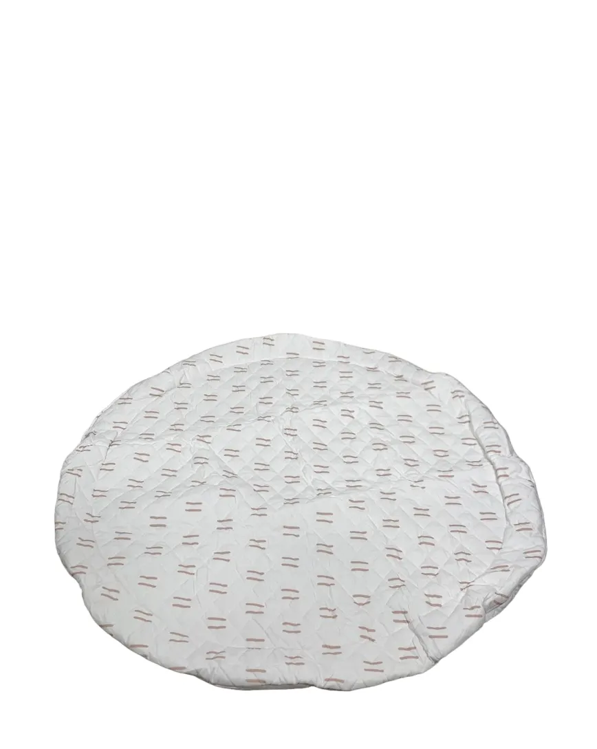 Poppyseed Play Extra Padded Round Play Mat, Neutral Lines