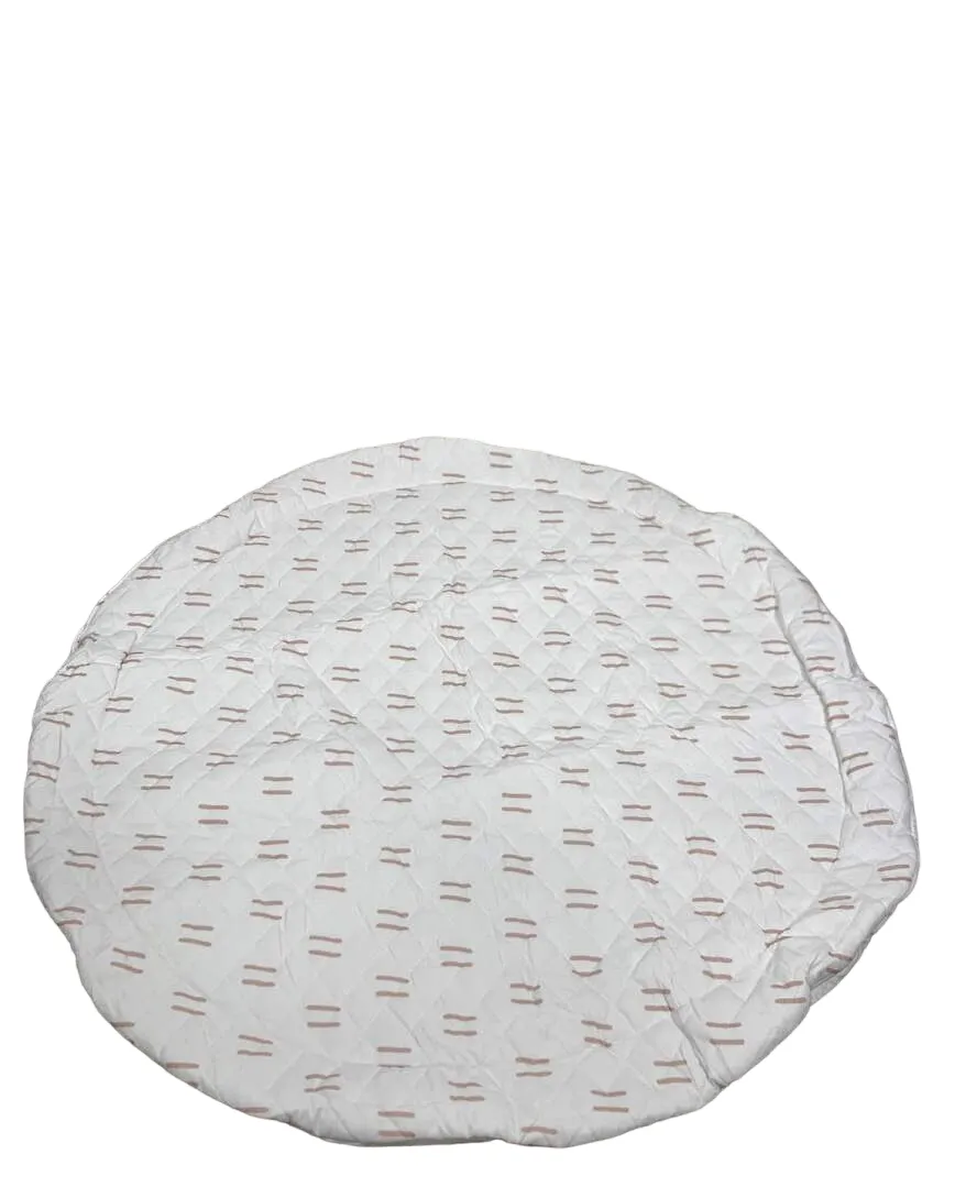 Poppyseed Play Extra Padded Round Play Mat, Neutral Lines