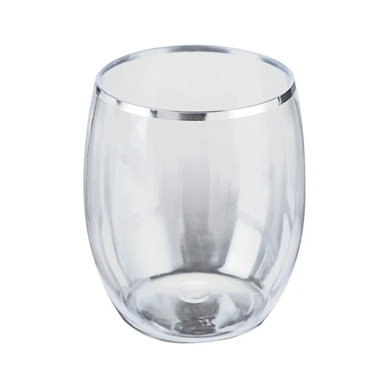 Reusable Wine Glass, Silver, 4pk