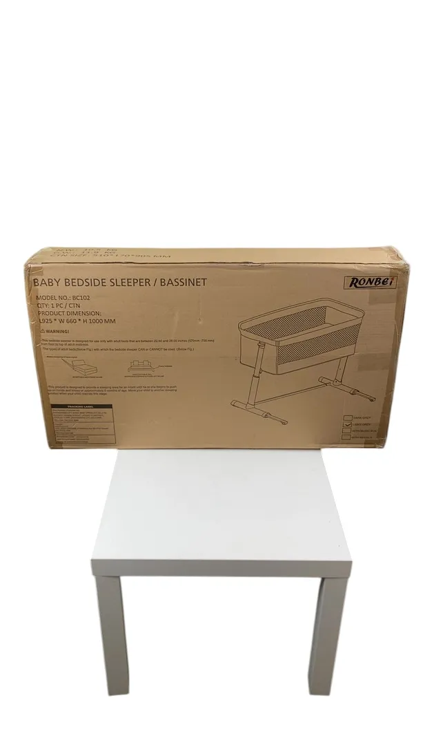 Ronbei Bedside Sleeper Bassinet, Light Grey