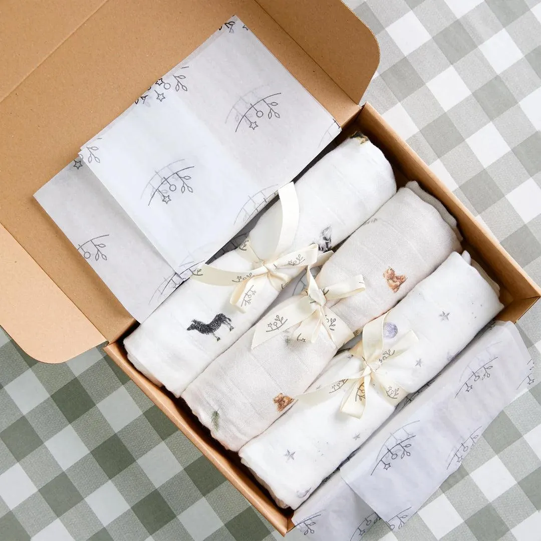 Rosa & Blue Muslin Squares - Safari - 3 Pack