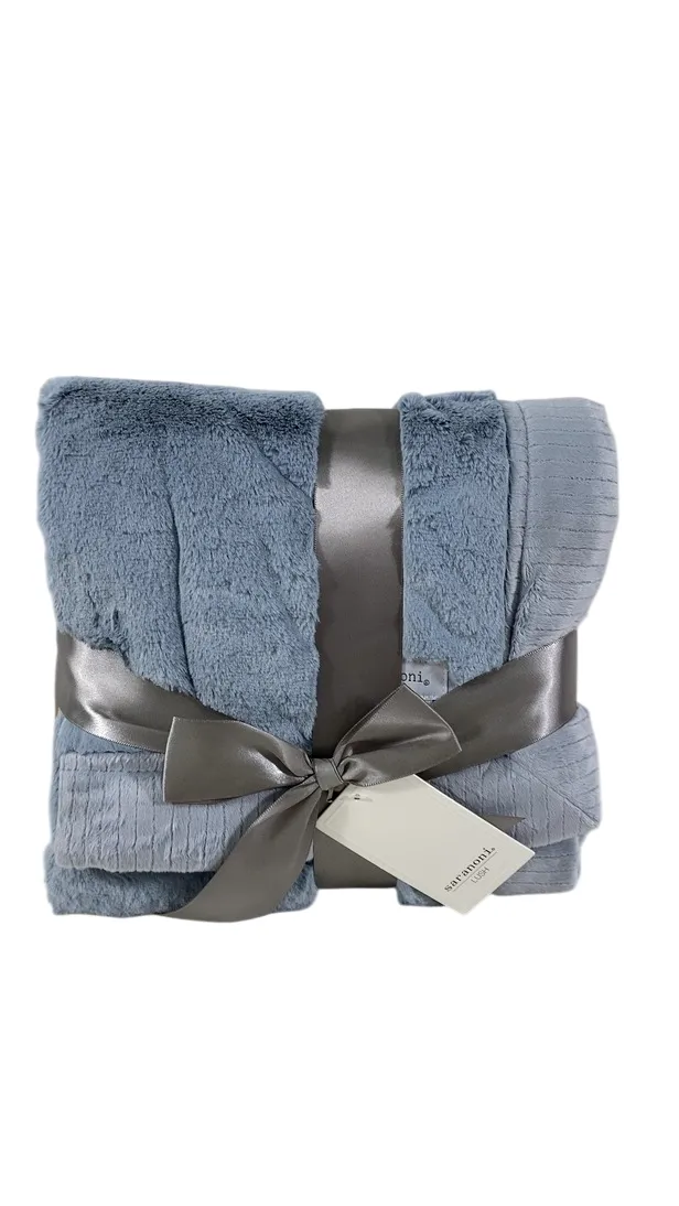 Saranoni Extra Large Lush Blanket, Storm Cloud