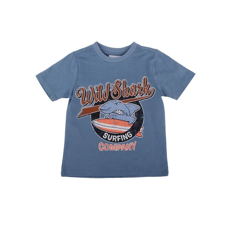 Shark Print Tee, Size 3