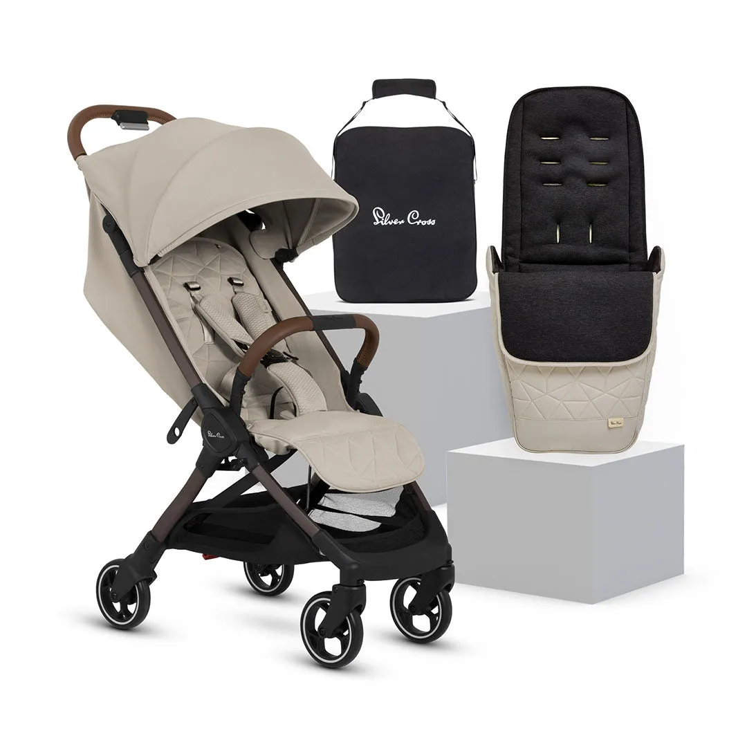 Silver Cross Clic 2 Compact Stroller - Latte