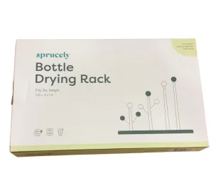 Sprucely Bottle Drying Rack, White/Grey