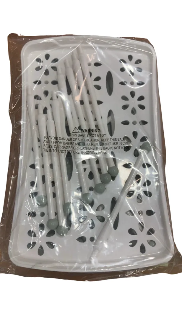 Sprucely Bottle Drying Rack, White/Grey