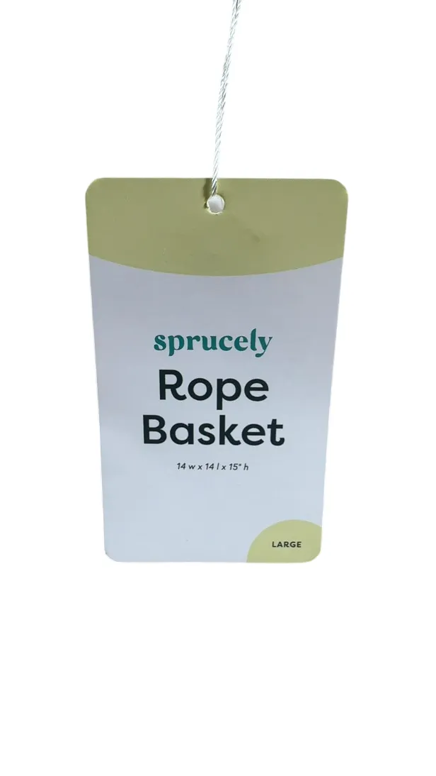 Sprucely Large Rope Basket, Oat