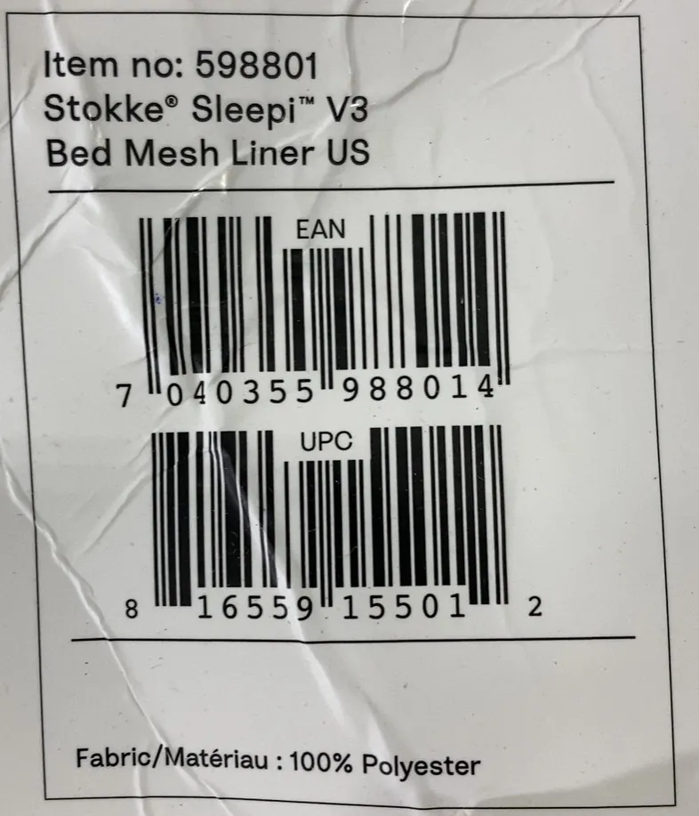 Stokke Sleepi Bed Breathable Mesh Liner, V3, White