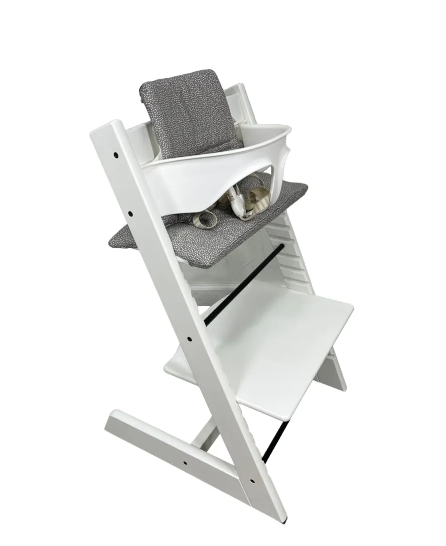 Stokke Tripp Trapp Complete High Chair, White, Dots Grey, 2