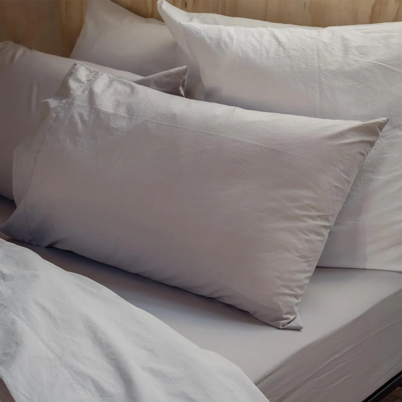 Stone Washed Percale Cotton Pillowcases (Pair) Piglet In Bed