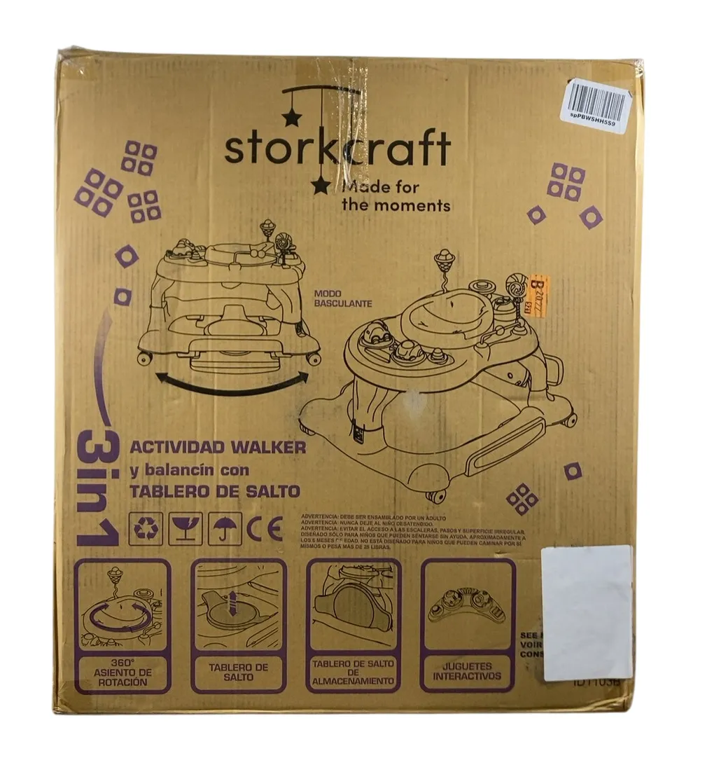 Stork Craft 3-in-1 Activity Walker, Blue/Gray