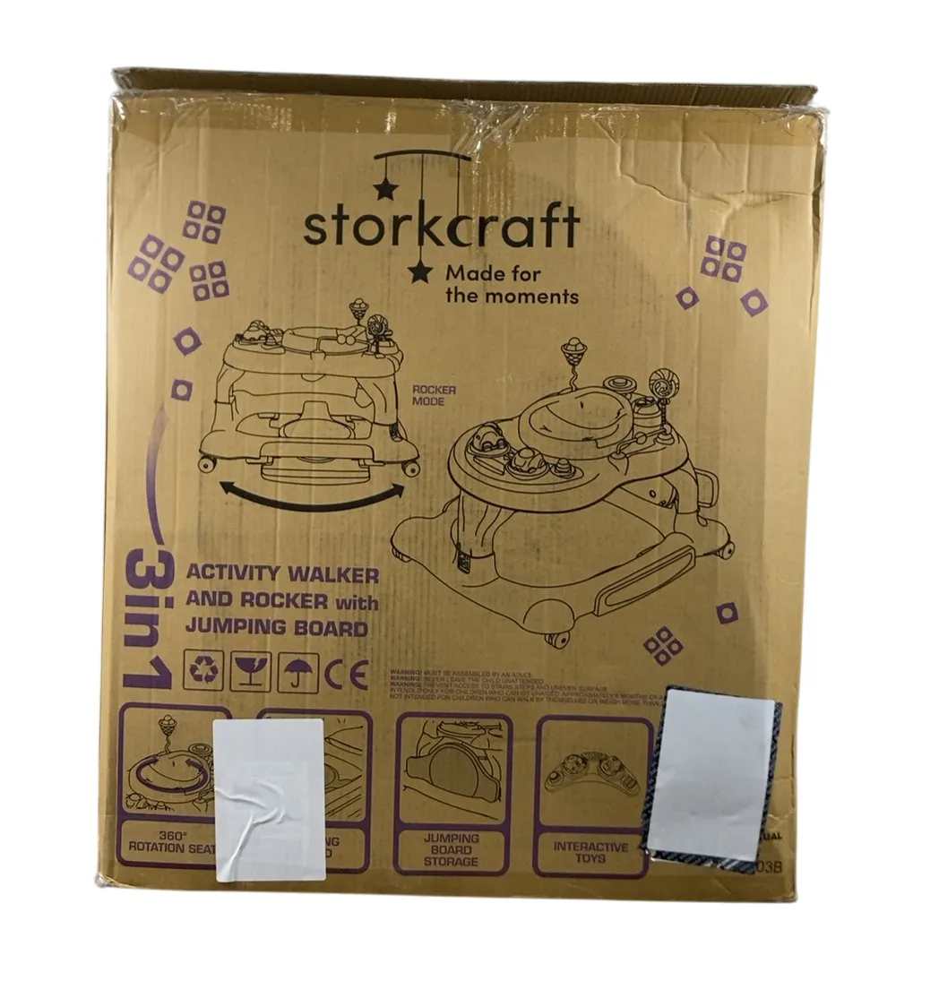 Stork Craft 3-in-1 Activity Walker, Blue/Gray