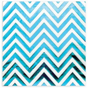 Teal Chrome Napkin, 10pk