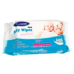 Thick Baby Wipes w/ Aloe Vera & Vitamin E, 100pk