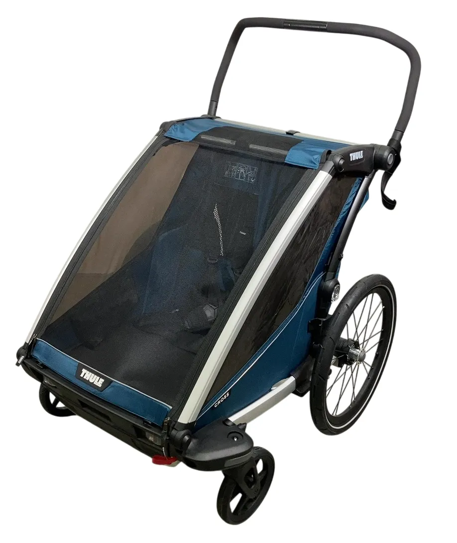 Thule Chariot Cross Bike Trailer Stroller 2 Seat, 2021, Majolica Blue