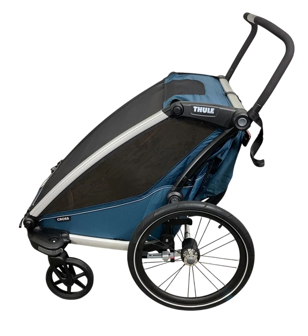 Thule Chariot Cross Bike Trailer Stroller 2 Seat, 2021, Majolica Blue