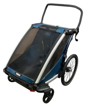 Thule Chariot Cross Bike Trailer Stroller 2 Seat, 2021, Majolica Blue