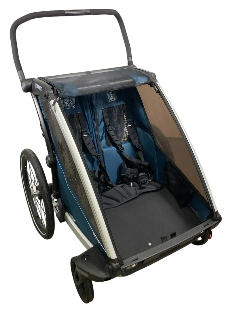 Thule Chariot Cross Bike Trailer Stroller 2 Seat, 2021, Majolica Blue
