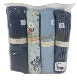 Tiny Kind Burp Cloth 4 Pack, Bicycle