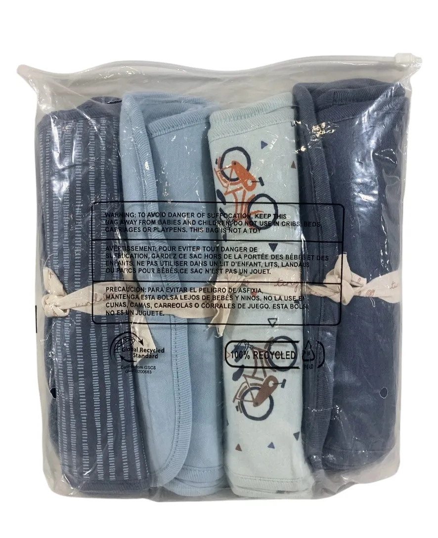 Tiny Kind Burp Cloth 4 Pack, Bicycle