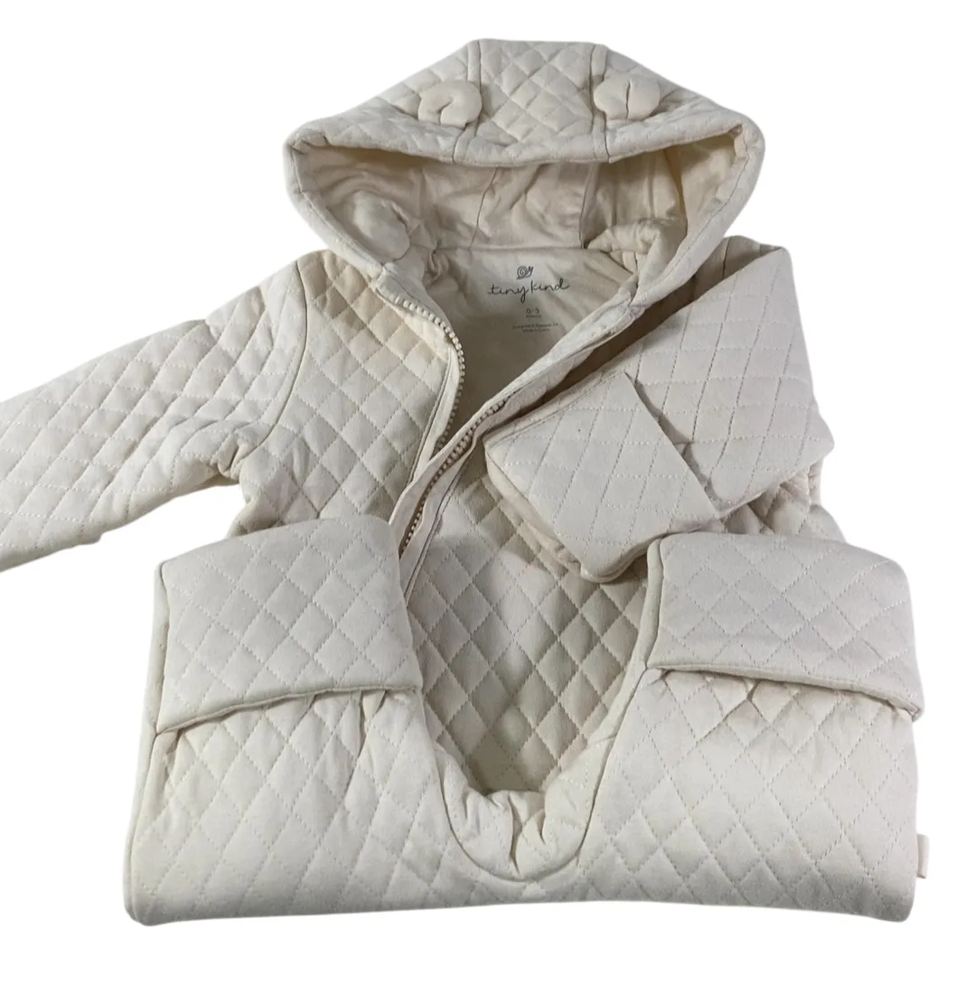 Tiny Kind Quilted Bunting Suit, 0-3 Months, Birch