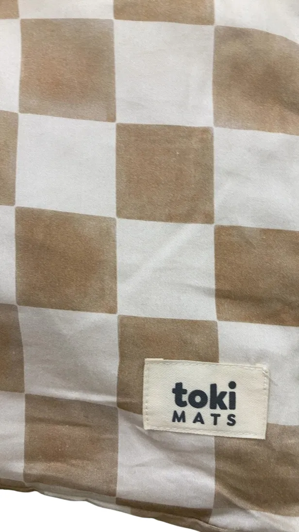 Toki Kids Epic Padded Play Mat 60" x 84", Checker Toffee