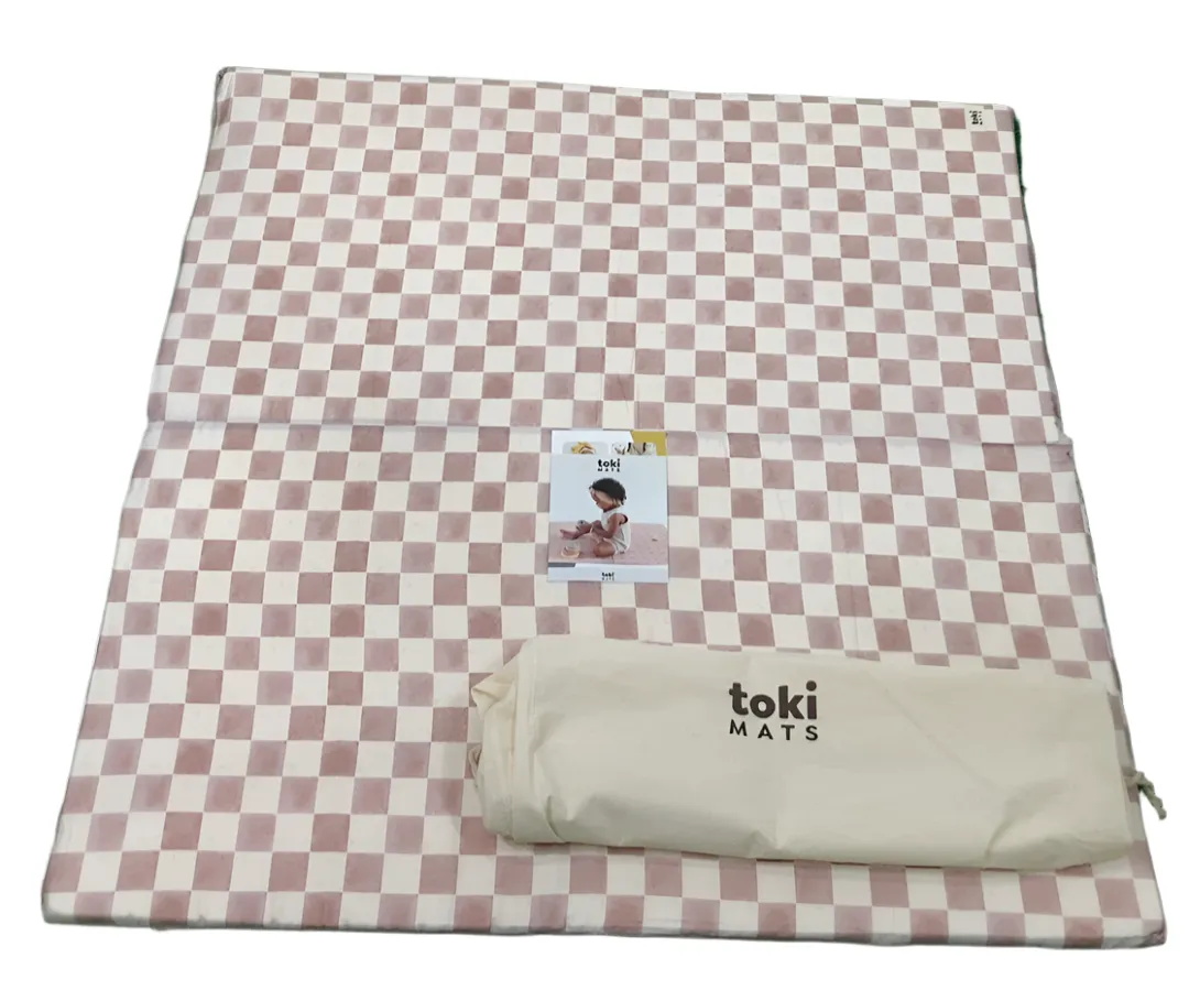 Toki Kids Standard Padded Play Mat 40" x 40", Checker Gumdrop