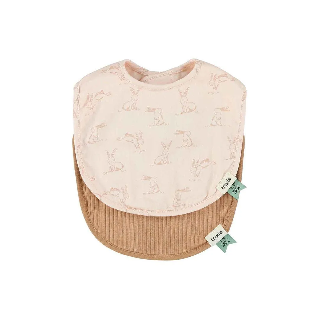 Trixie Newborn Bib 2 Pack Mix - Rosy Rabbit