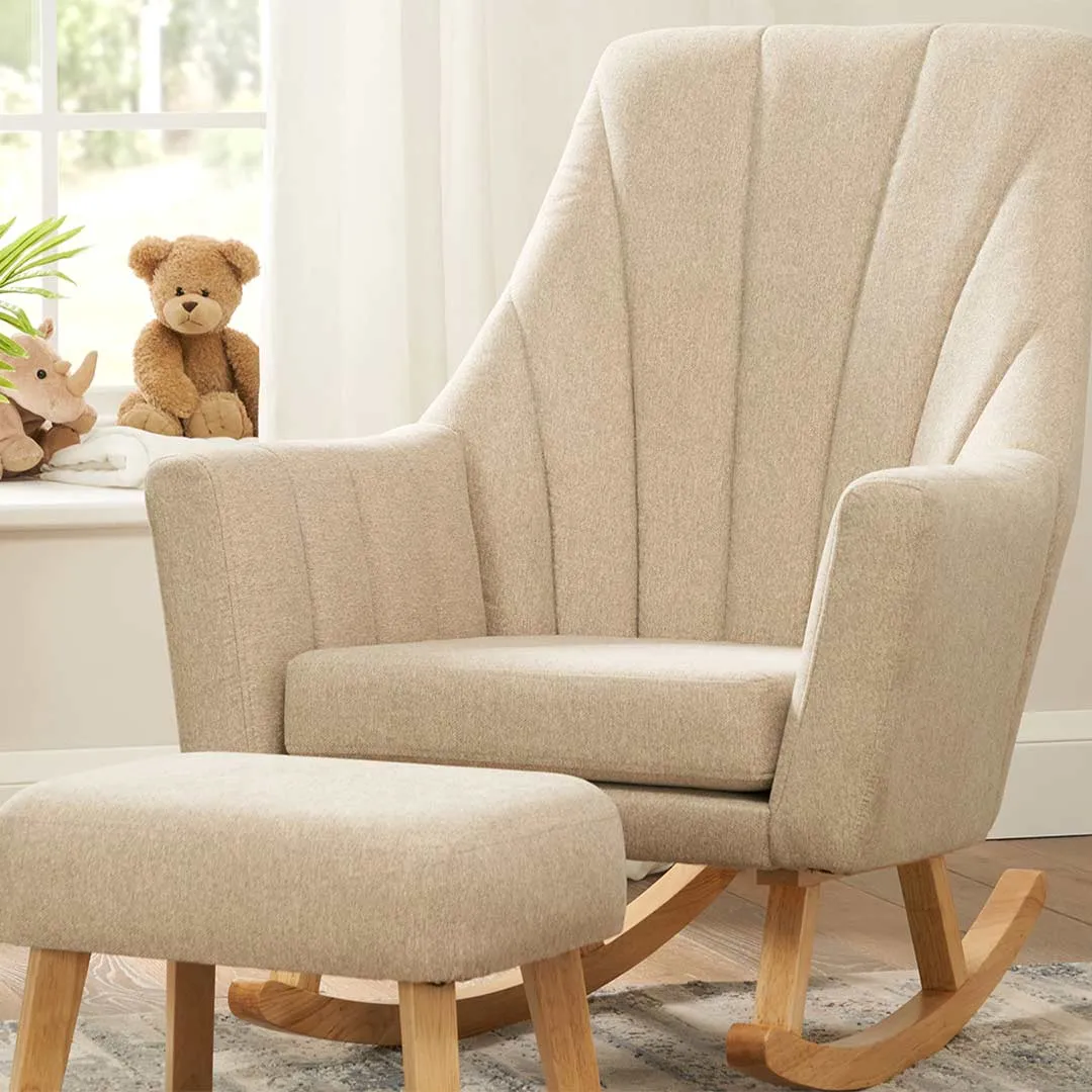 Tutti Bambini Jonah Rocking Chair   Foot Stool - Stone