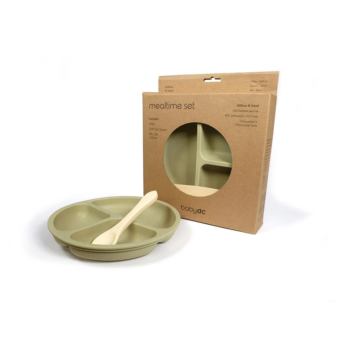 UPPABaby Mealtime Plate, Spoon   Bib Set - Willow/Sand
