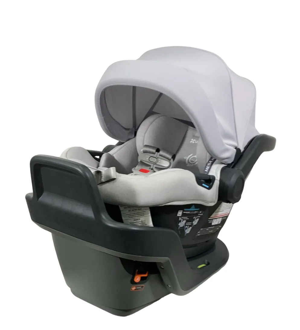UPPAbaby MESA MAX Infant Car Seat and Base, 2023, DualTech Anthony White and Grey Chenille