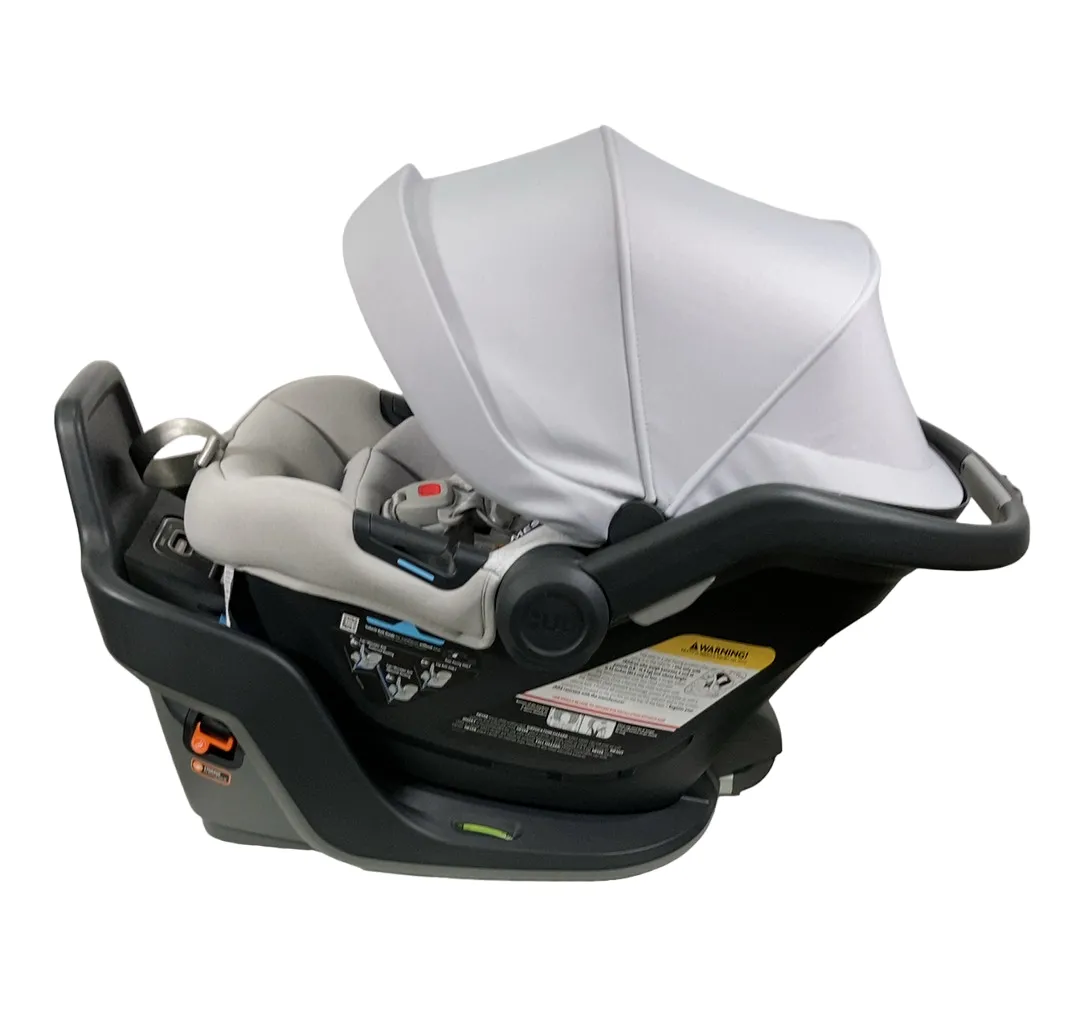 UPPAbaby MESA MAX Infant Car Seat and Base, 2023, DualTech Anthony White and Grey Chenille