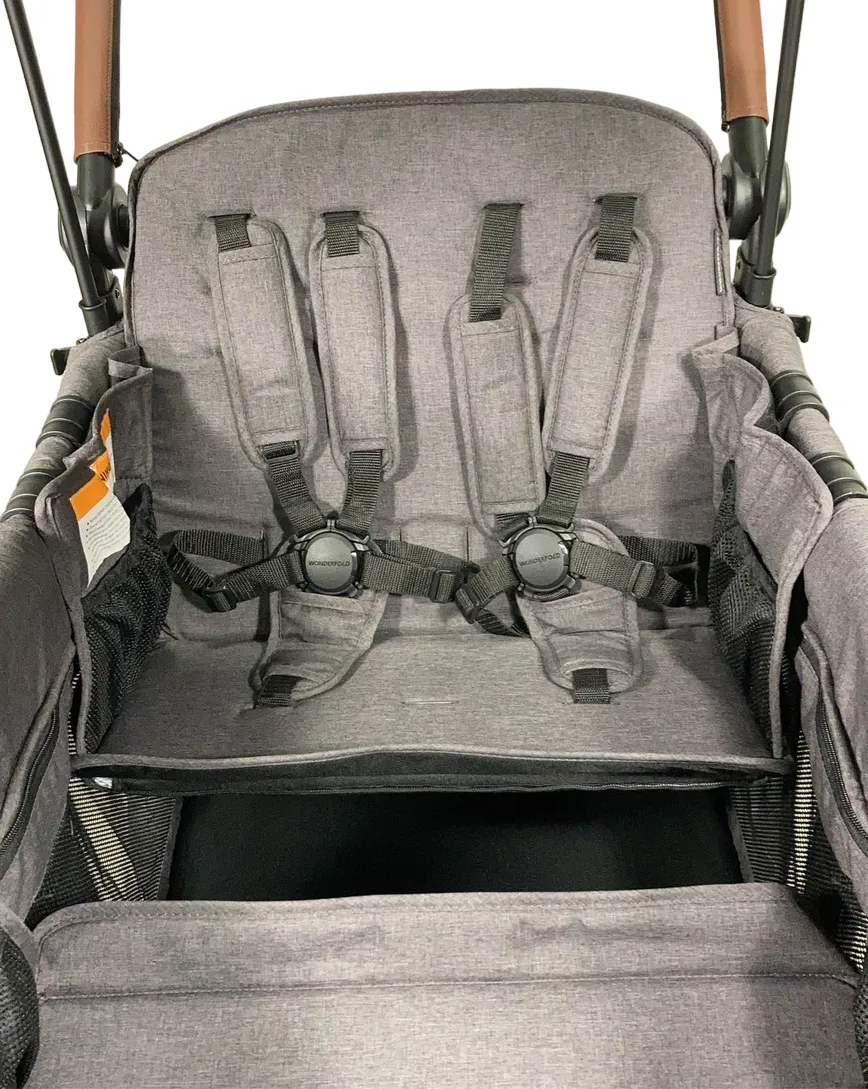 Wonderfold W4 Luxe Quad Stroller Wagon, Charcoal Grey with Black Frame, 2024