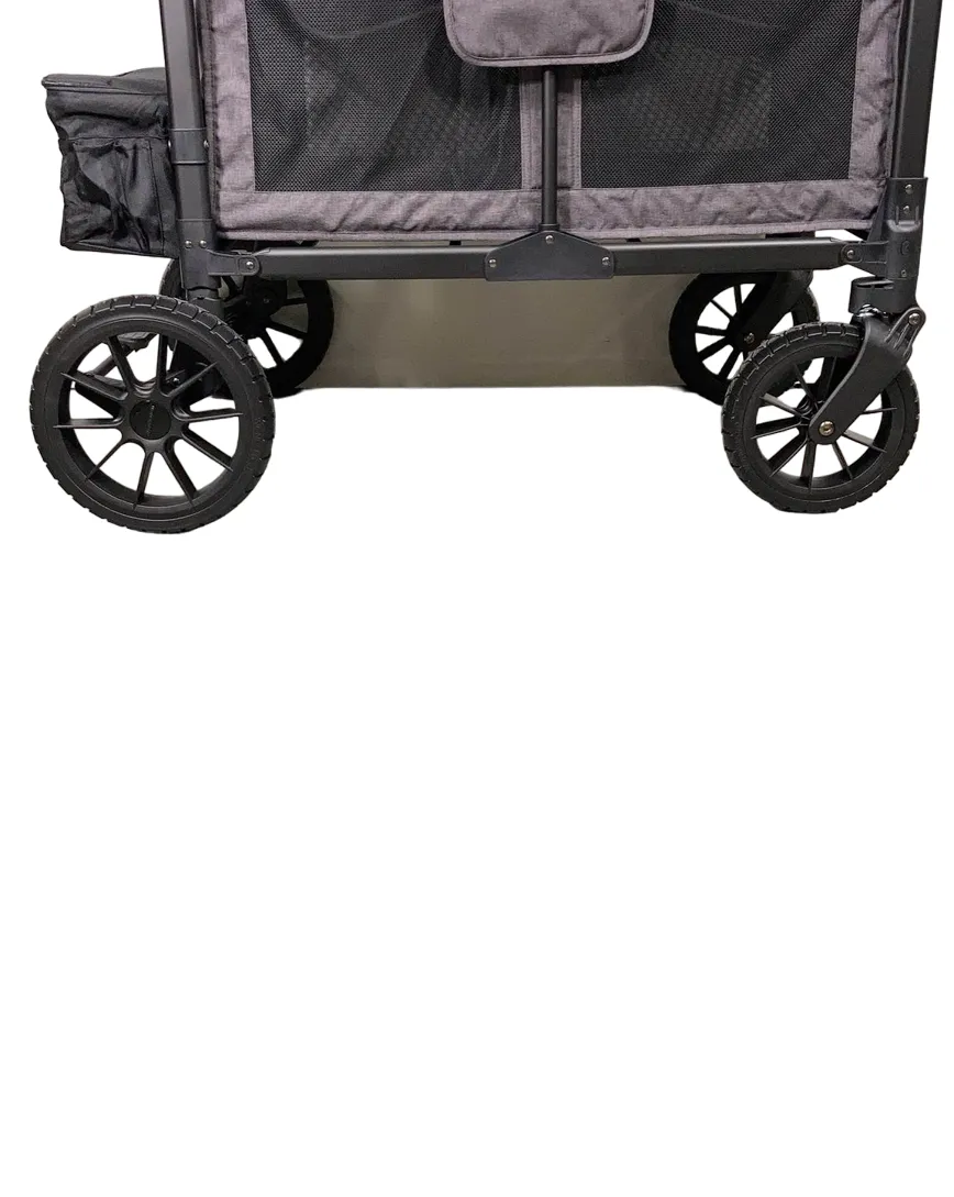 Wonderfold W4 Luxe Quad Stroller Wagon, Charcoal Grey with Black Frame, 2024