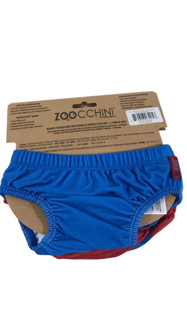 Zoocchini Reusable Swim Diaper Set, 6-12 Months, Sherman The Shark