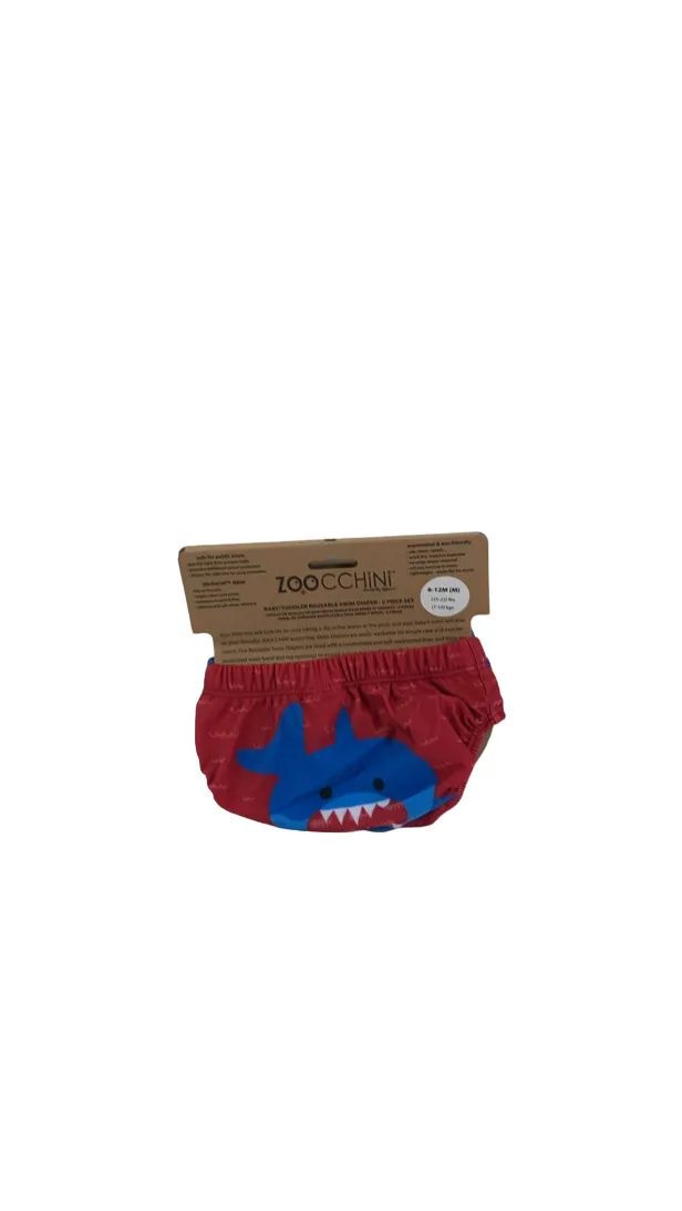 Zoocchini Reusable Swim Diaper Set, 6-12 Months, Sherman The Shark