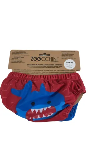 Zoocchini Reusable Swim Diaper Set, 6-12 Months, Sherman The Shark